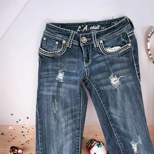 L.A. Idol jeans Size 3 Rhinestones and Bling W 28‎ L 33